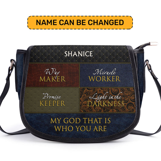 Way Maker- Personalized Leather Saddle Cross Body Bag MB51