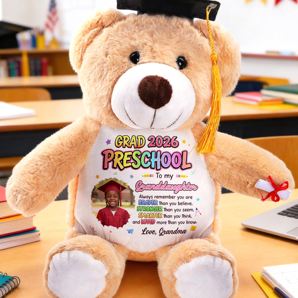 Preschool Kindergarten Graduation Upload Photo - Personalized Graduation Teddy Bear