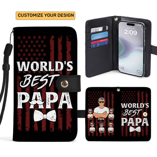 World's Best Papa - Personalized Wallet Case SBWACLN1154D