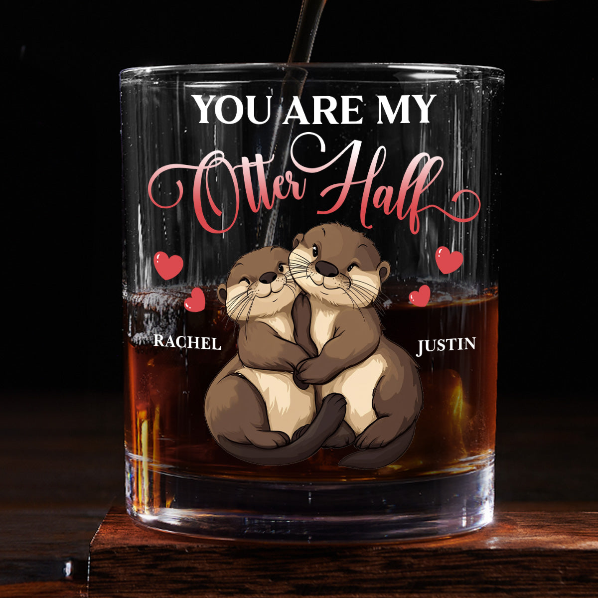 You Are My Otter Half - Personalized Round Whiskey Glass