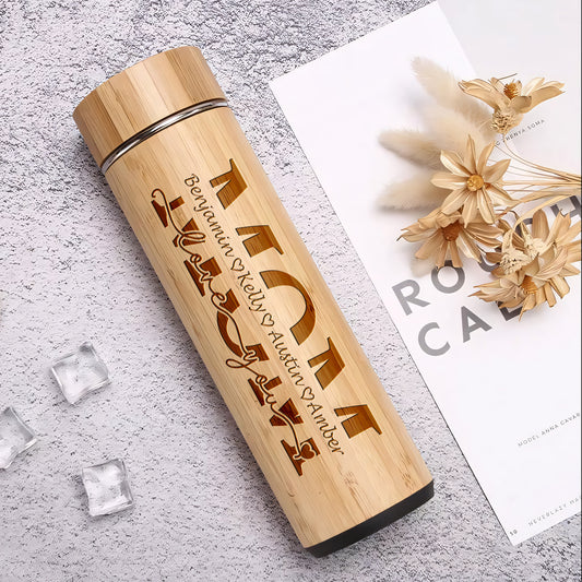 Love You Mom - Personalized Stainless Bamboo Tumbler