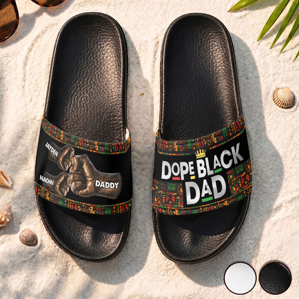 Dope Black Dad - Personalized Slide Sandals
