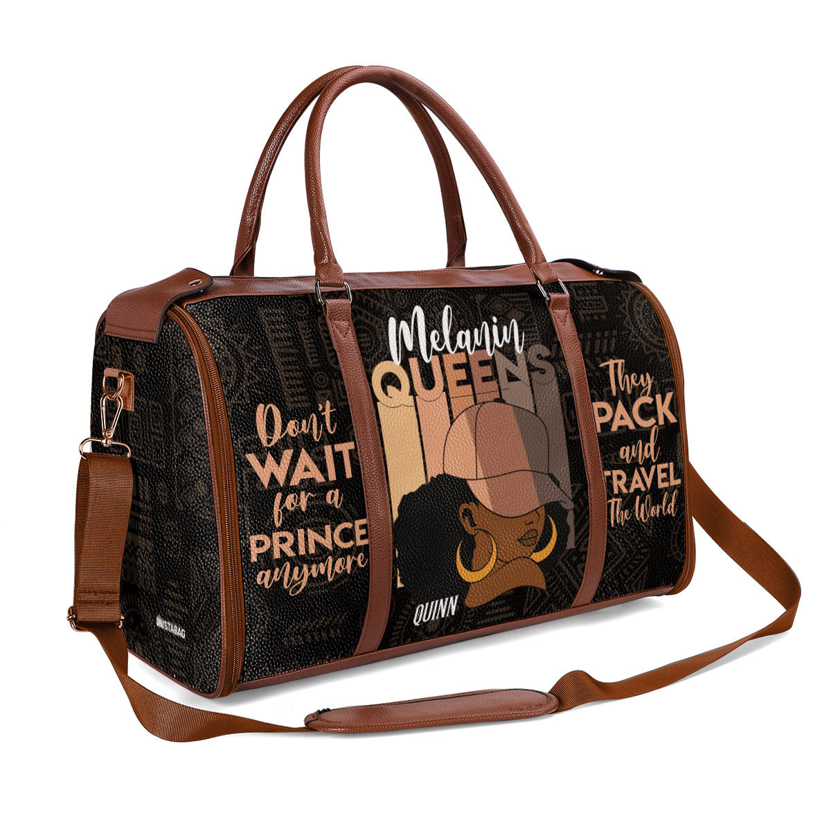 Melanin Queen - Personalized Leather Duffle Bag SBDFLN1202D