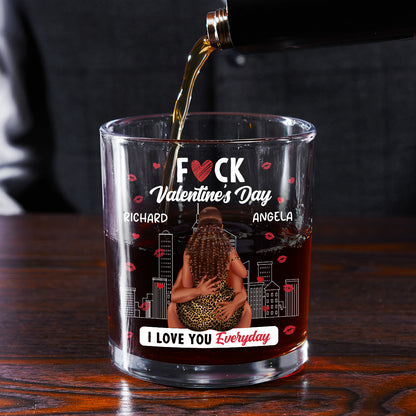 I Love You Everyday - Personalized Round Whiskey Glass