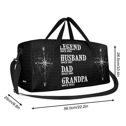 Legend Husband Dad Grandpa - Personalized Minimalist Duffle Bag SBMDBN52