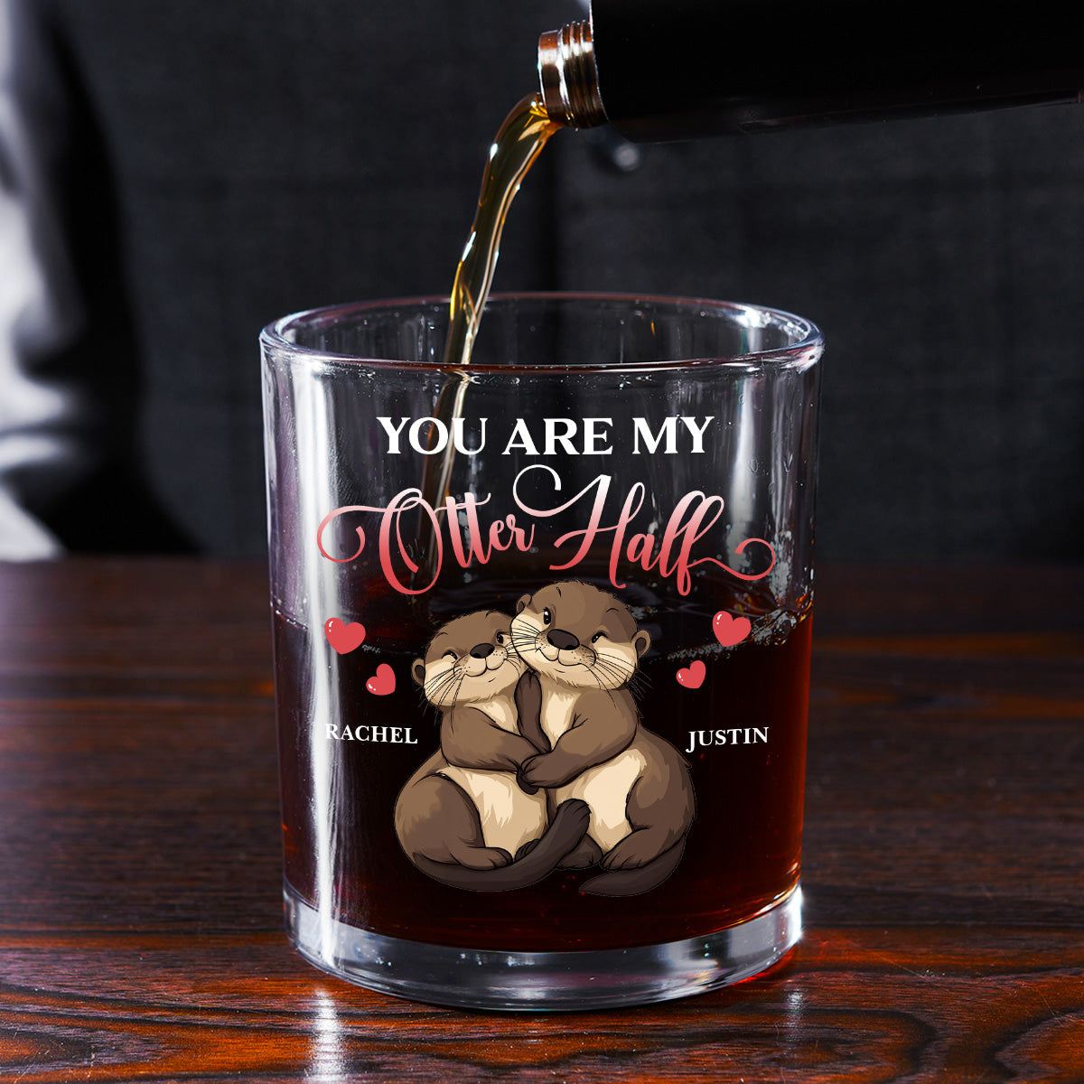 You Are My Otter Half - Personalized Round Whiskey Glass