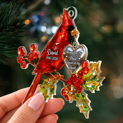 Always On My Mind Forever In My Heart - Personalized 1-Layer Acrylic Ornament