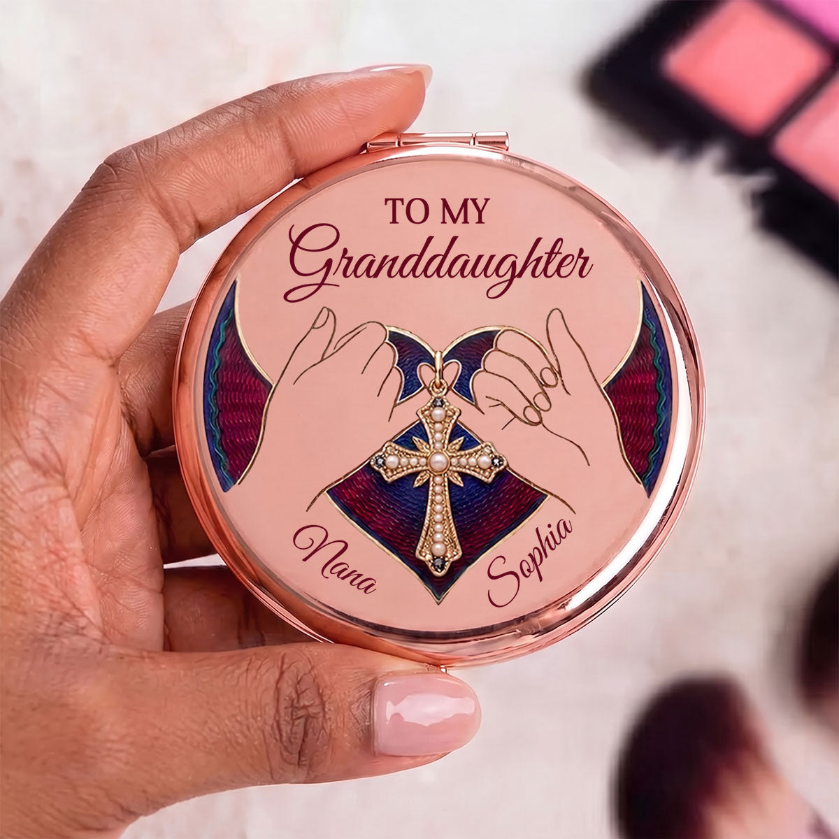 To My Granddaughter If I Could Give You One Thing In Life - Personalized Circle Metallic Mirror
