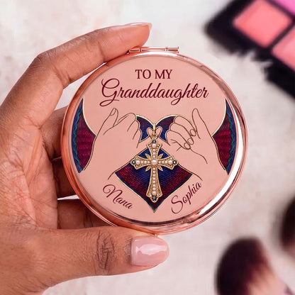 To My Granddaughter If I Could Give You One Thing In Life - Personalized Circle Metallic Mirror