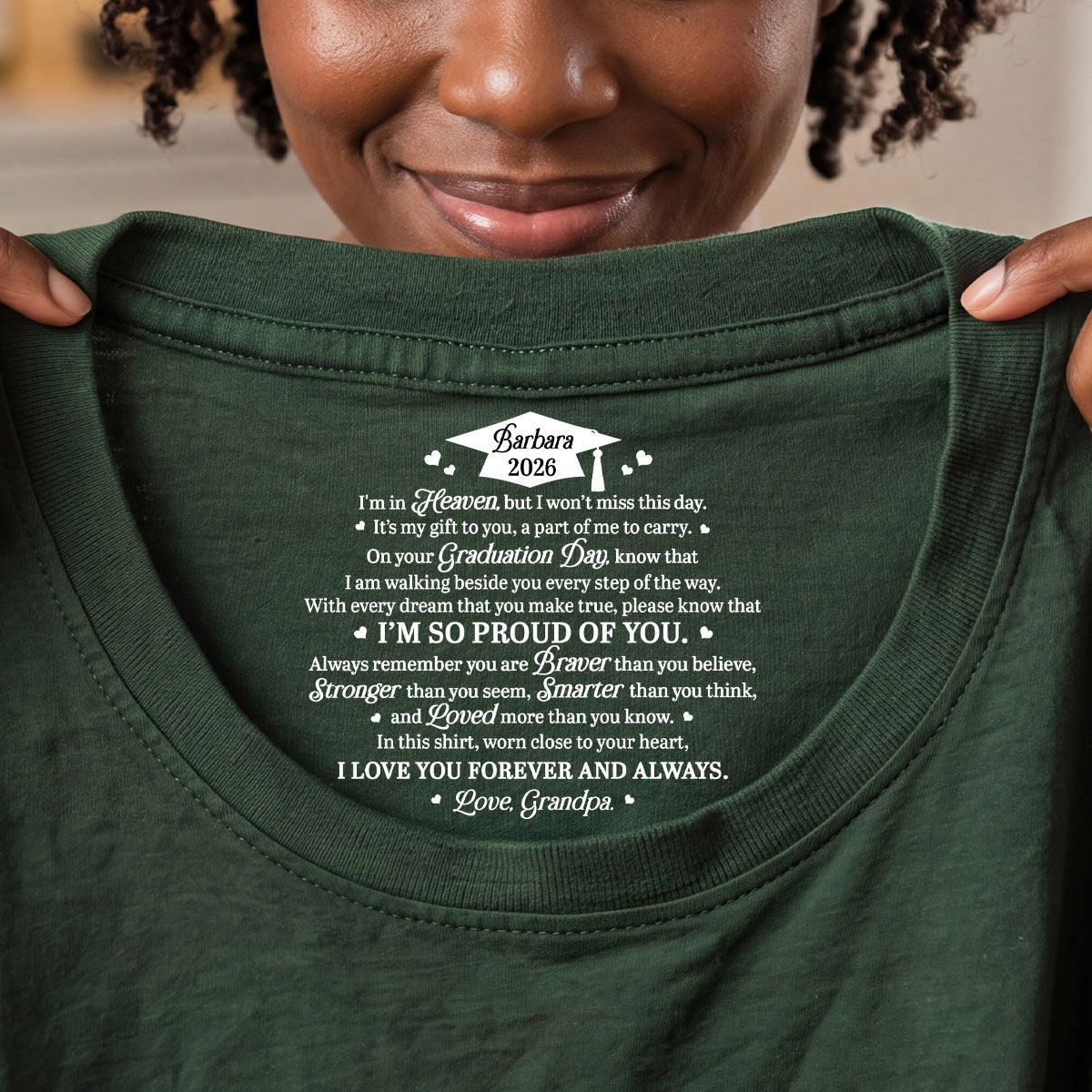 I’m In Heaven But I Won't Miss This Day - Personalized Shirt With Design Inner Neck