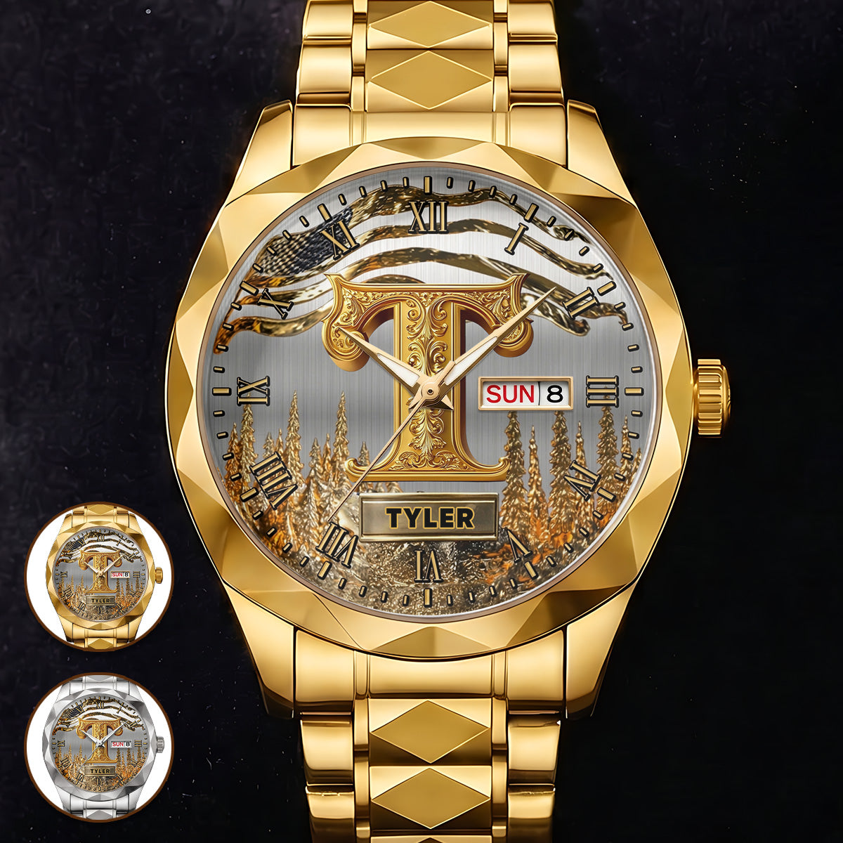 Name Initial Alphabet - Personalized Men's Wrist Watch