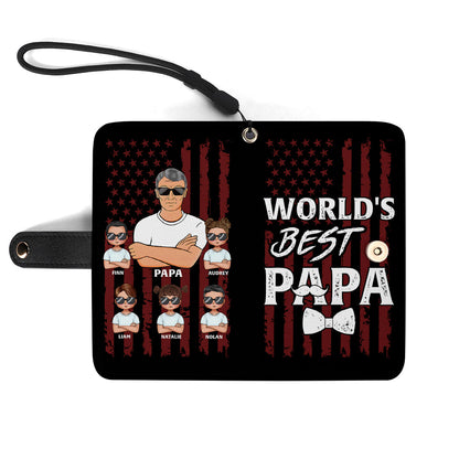 World's Best Papa - Personalized Wallet Case SBWACLN1154D