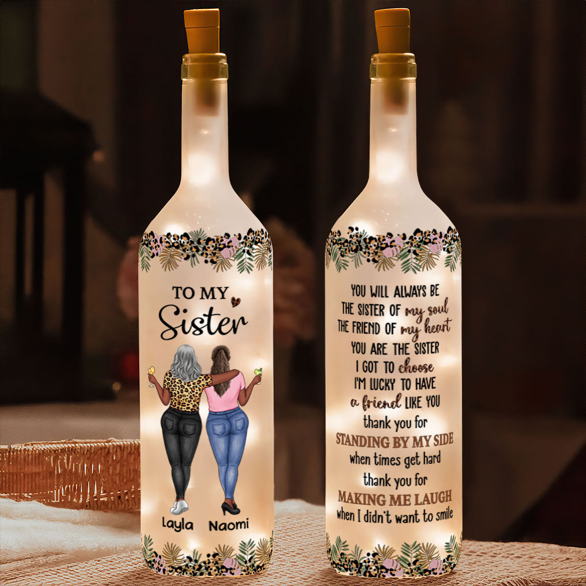 You Are My Soul Sister - Personalized Bottle Lamp