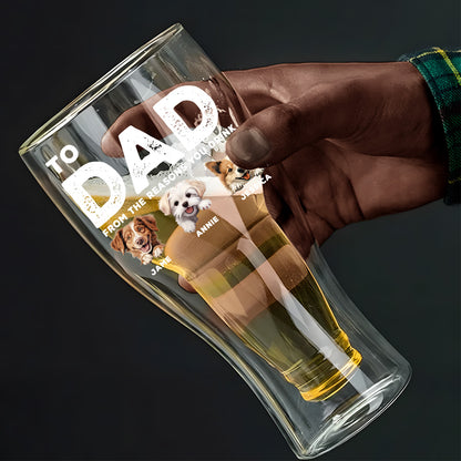 To Dad From The Reasons You Drink - Personalized Inverted Beer Glass