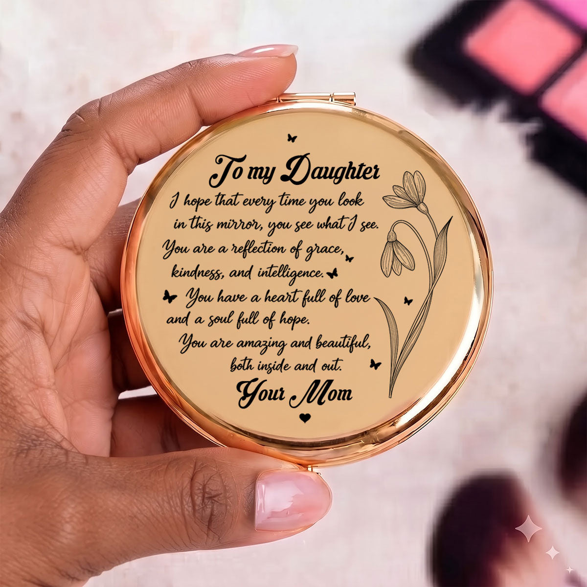 I Hope That Every Time You Look In This Mirror - Personalized Circle Metallic Mirror