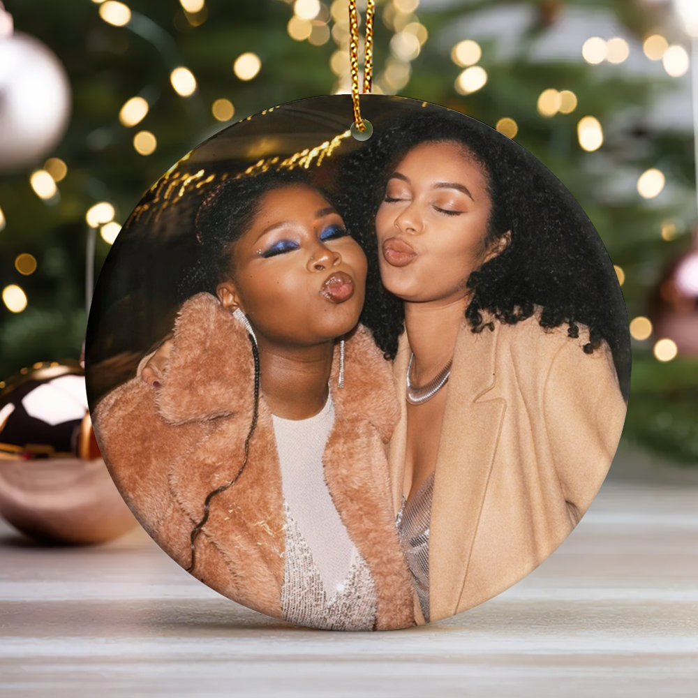 Besties Forever - Personalized Round Shaped Ceramic Ornament