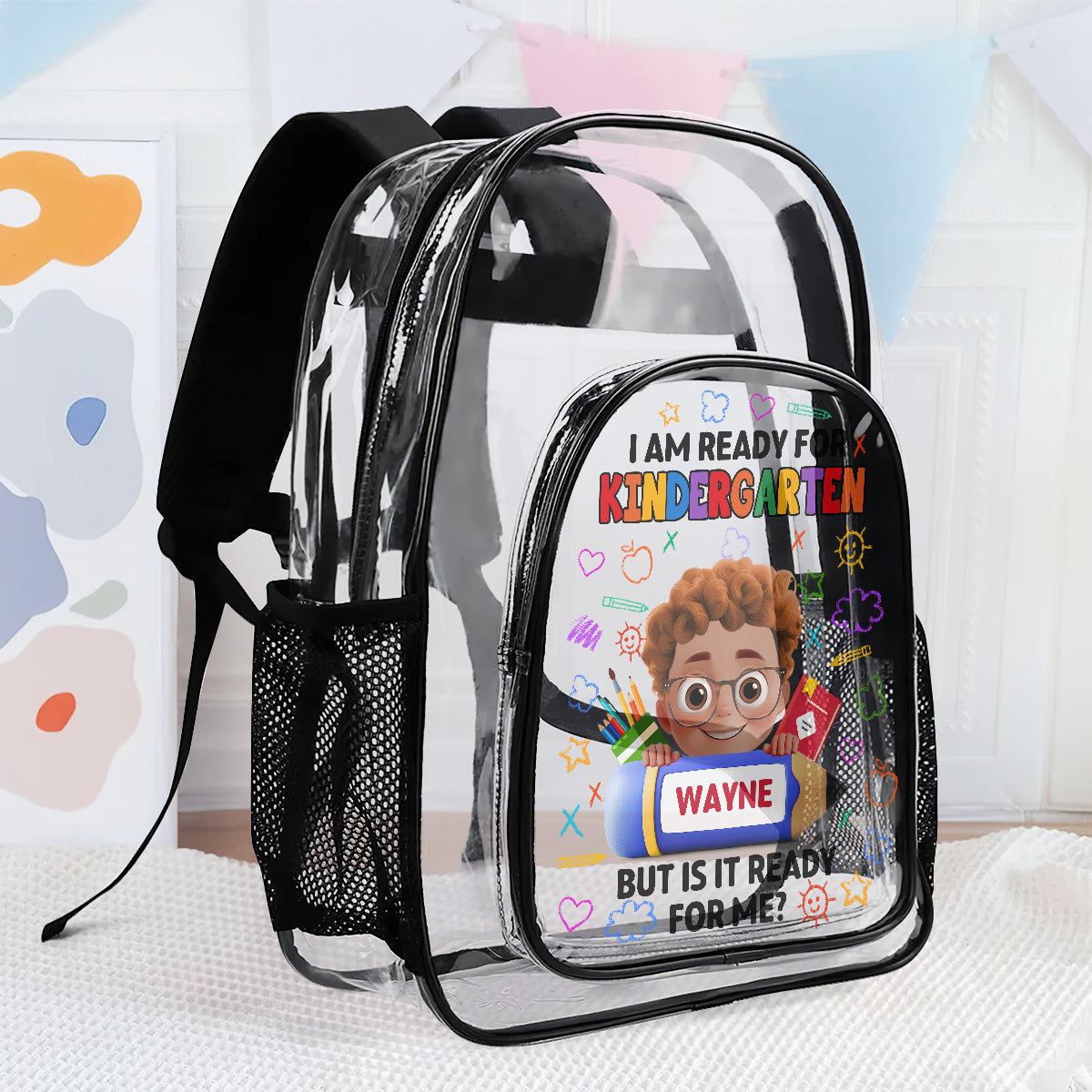 I Am Ready - Personalized Clear Backpack