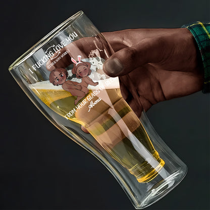 I Love You - Personalized Inverted Beer Glass