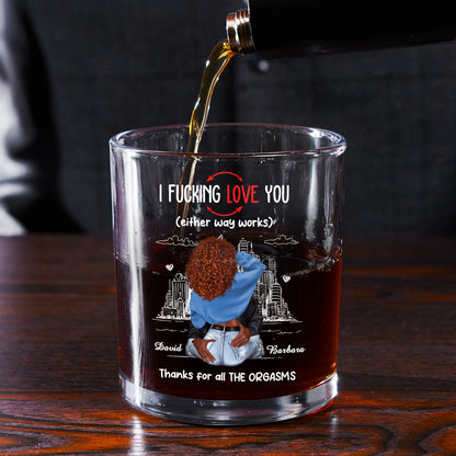 Thanks For All The Orgasms - Personalized Round Whiskey Glass
