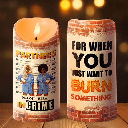 Partners In Crime - Personalized Flameless LED Candle