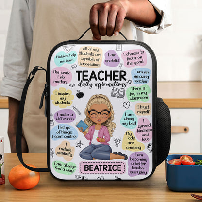 Teacher Daily Affirmations - Personalized Lunch Box Bag SBLBBLN1682L