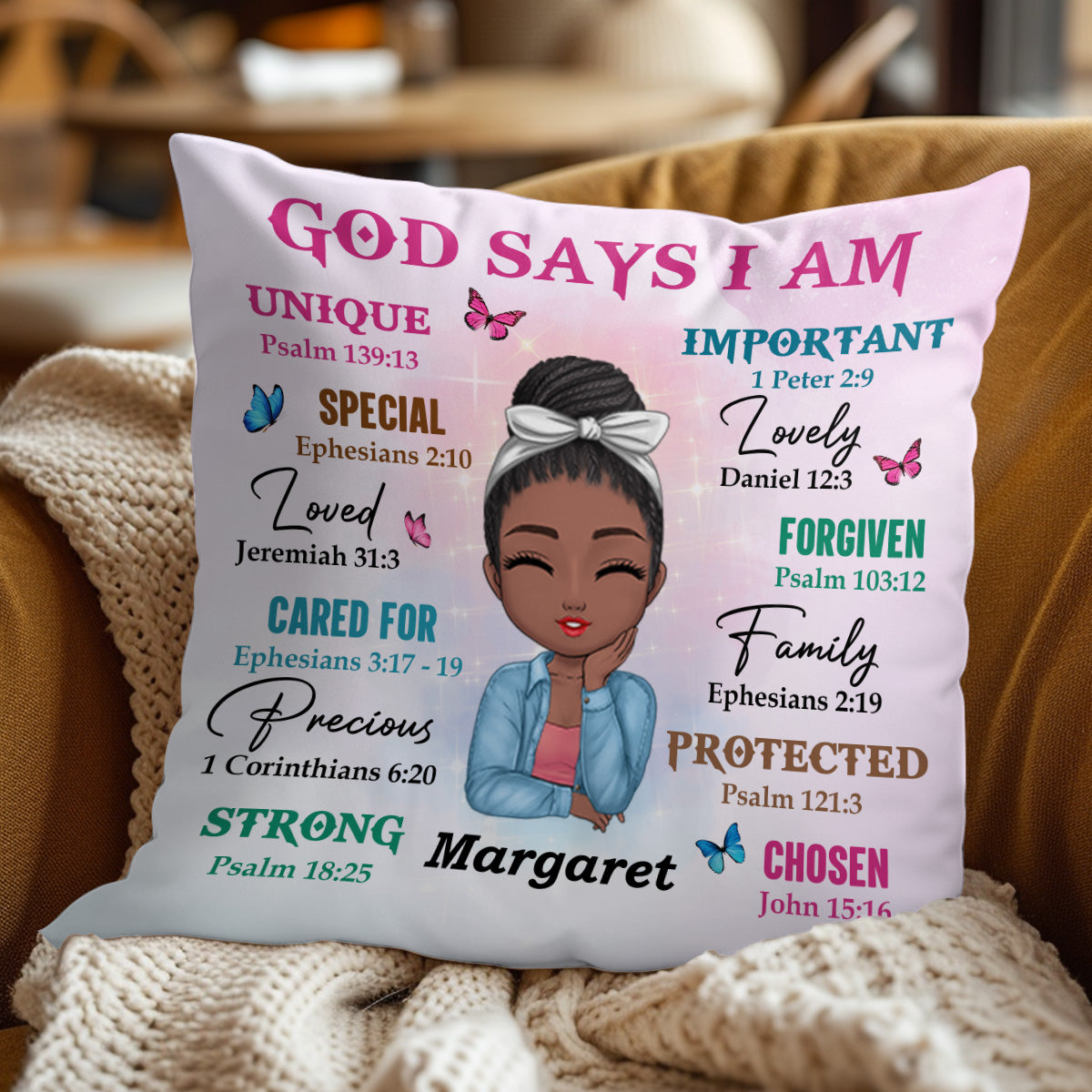 God Says I Am - Personalized Pillow