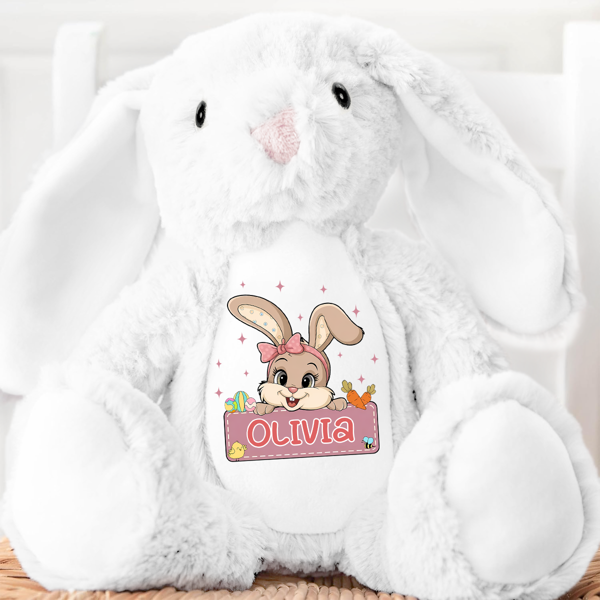 Happy Easter - Personalized Stuffed Bunny