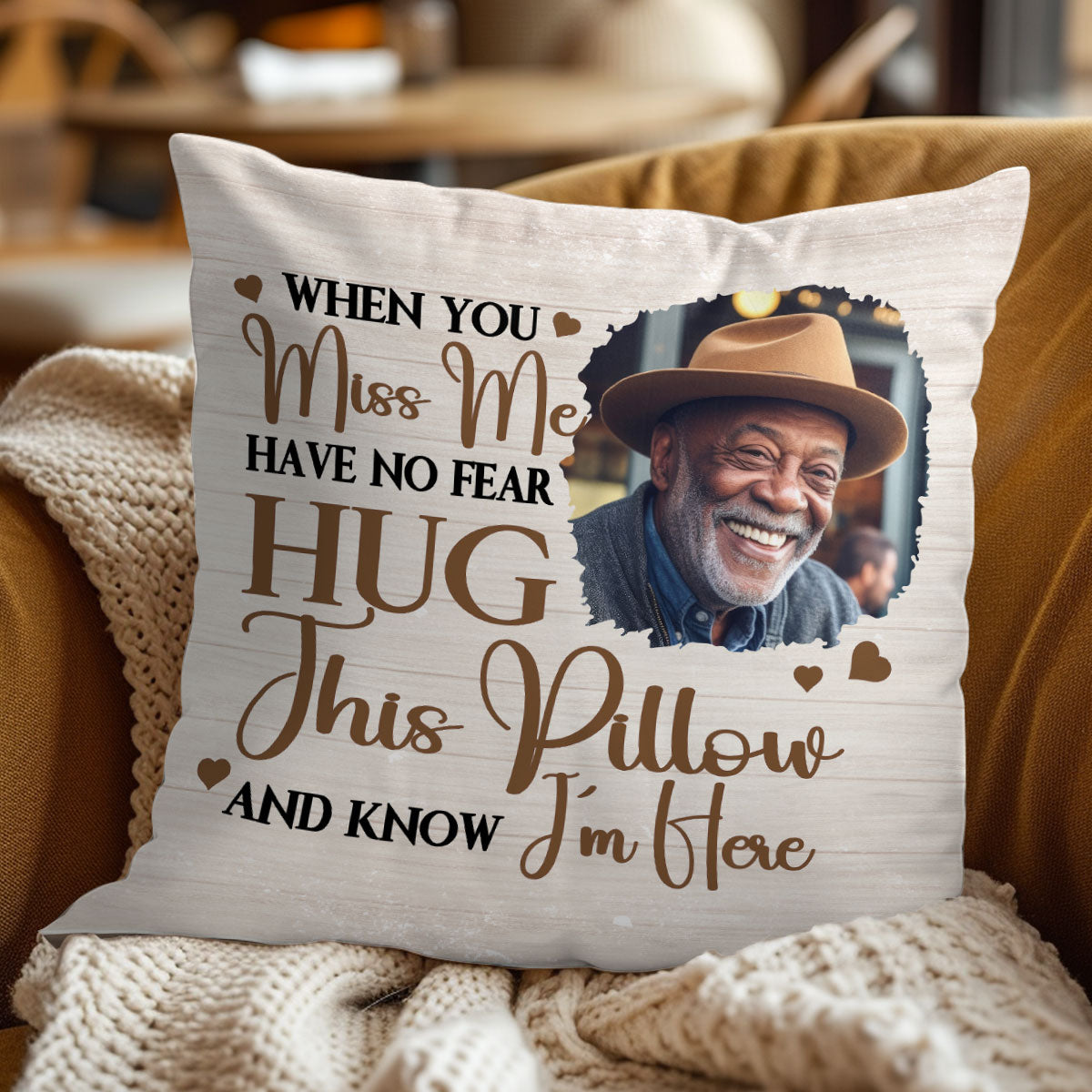 When You Miss Me Have No Fear - Personalized Crystal Velvet Pillow