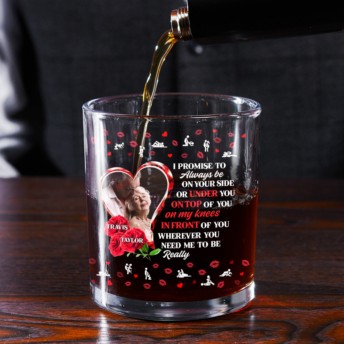 Wherever You Need Me To Be Really - Personalized Round Whiskey Glass