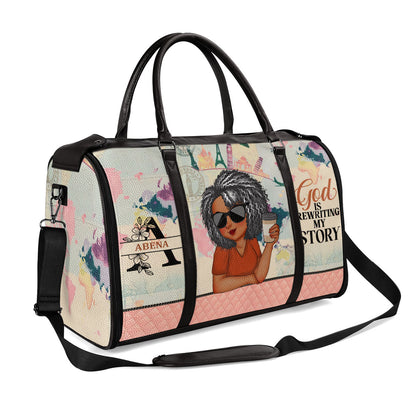 God Is Rewriting My Story - Personalized Leather Duffle Bag SBDFLM1330D