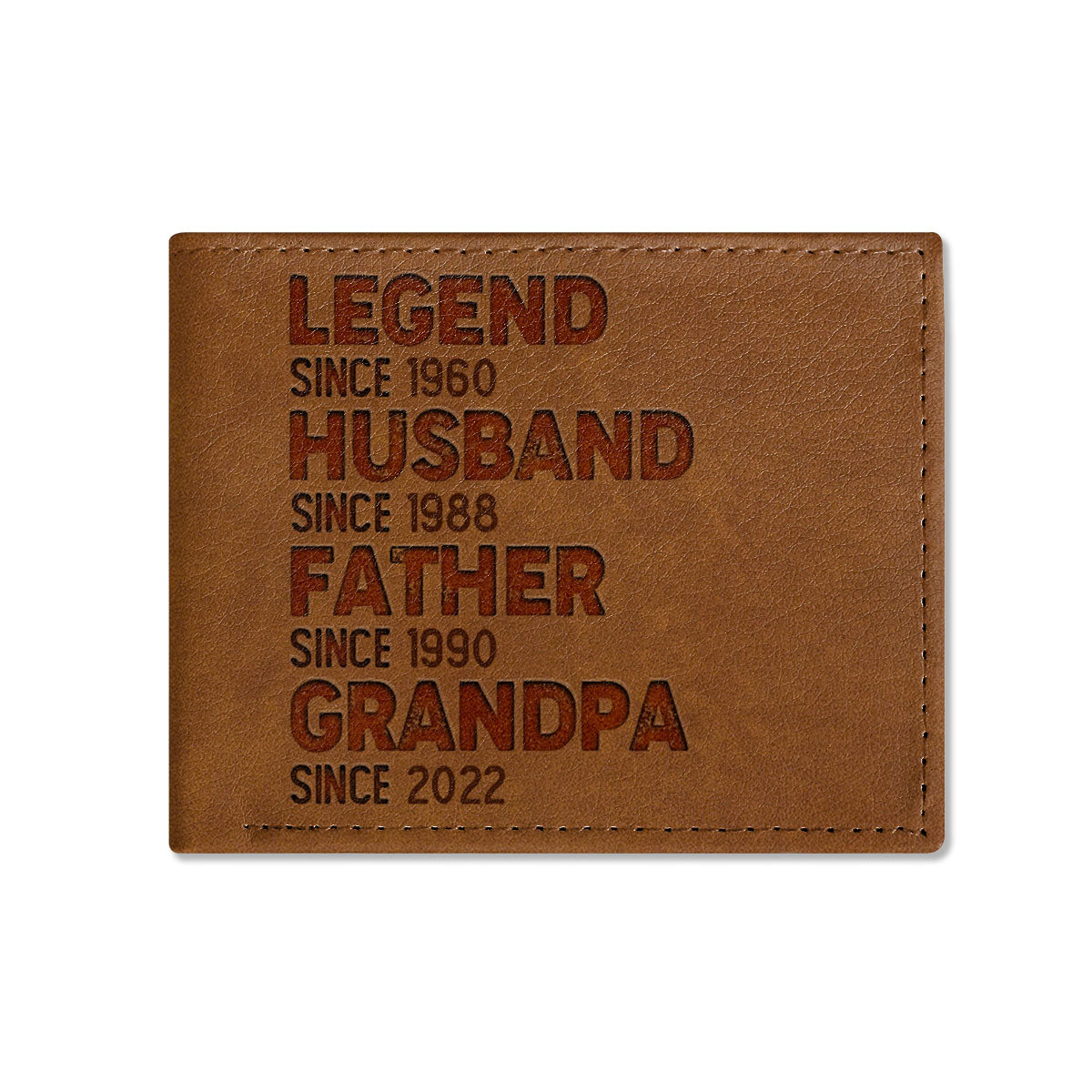 Legend Husband Father Grandpa - Personalized Leather Folded Wallet SBLFWH861