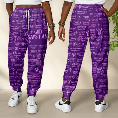 God Says I Am - Personalized Sweatpants