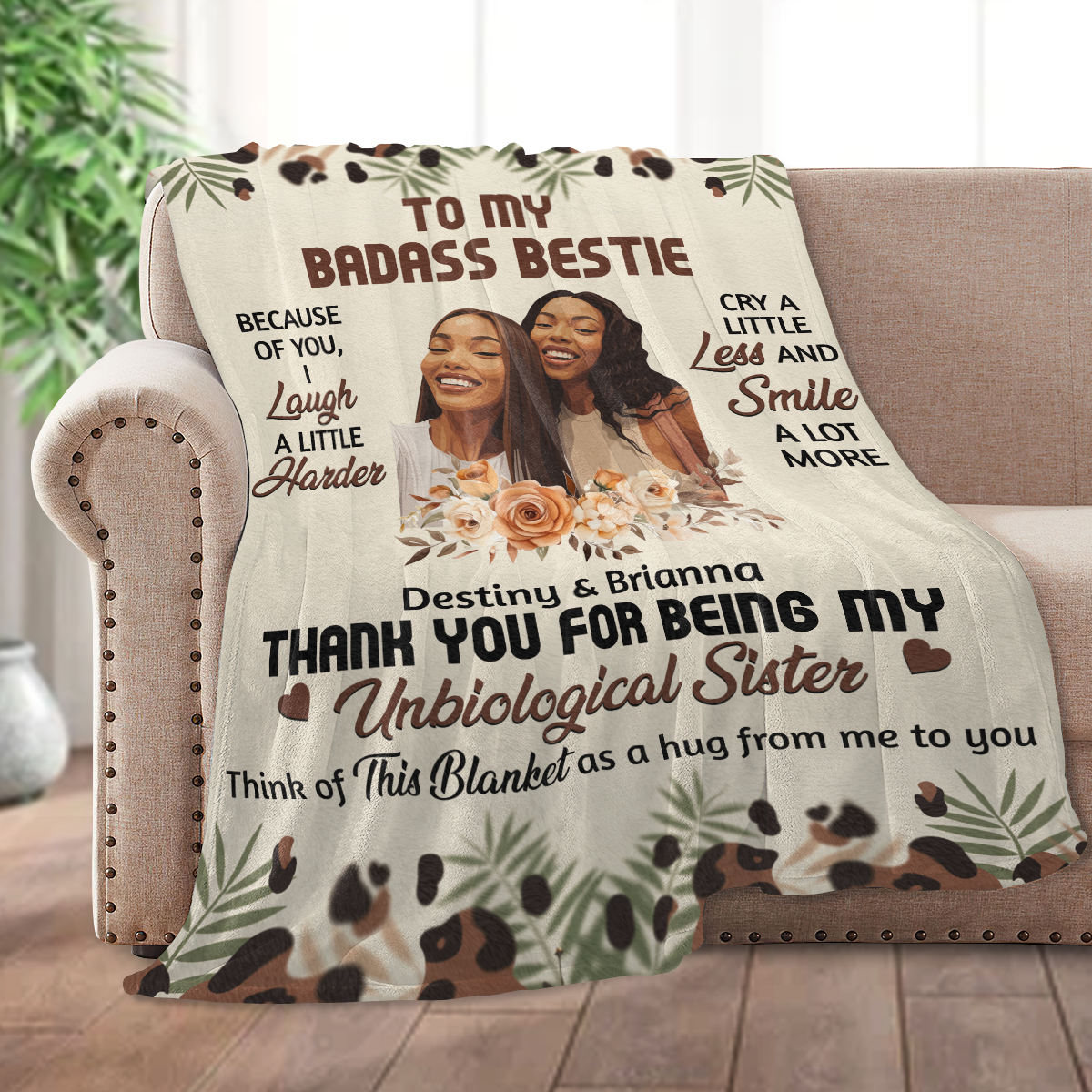 Thank You For Being My Bestie - Personalized Fleece Blanket