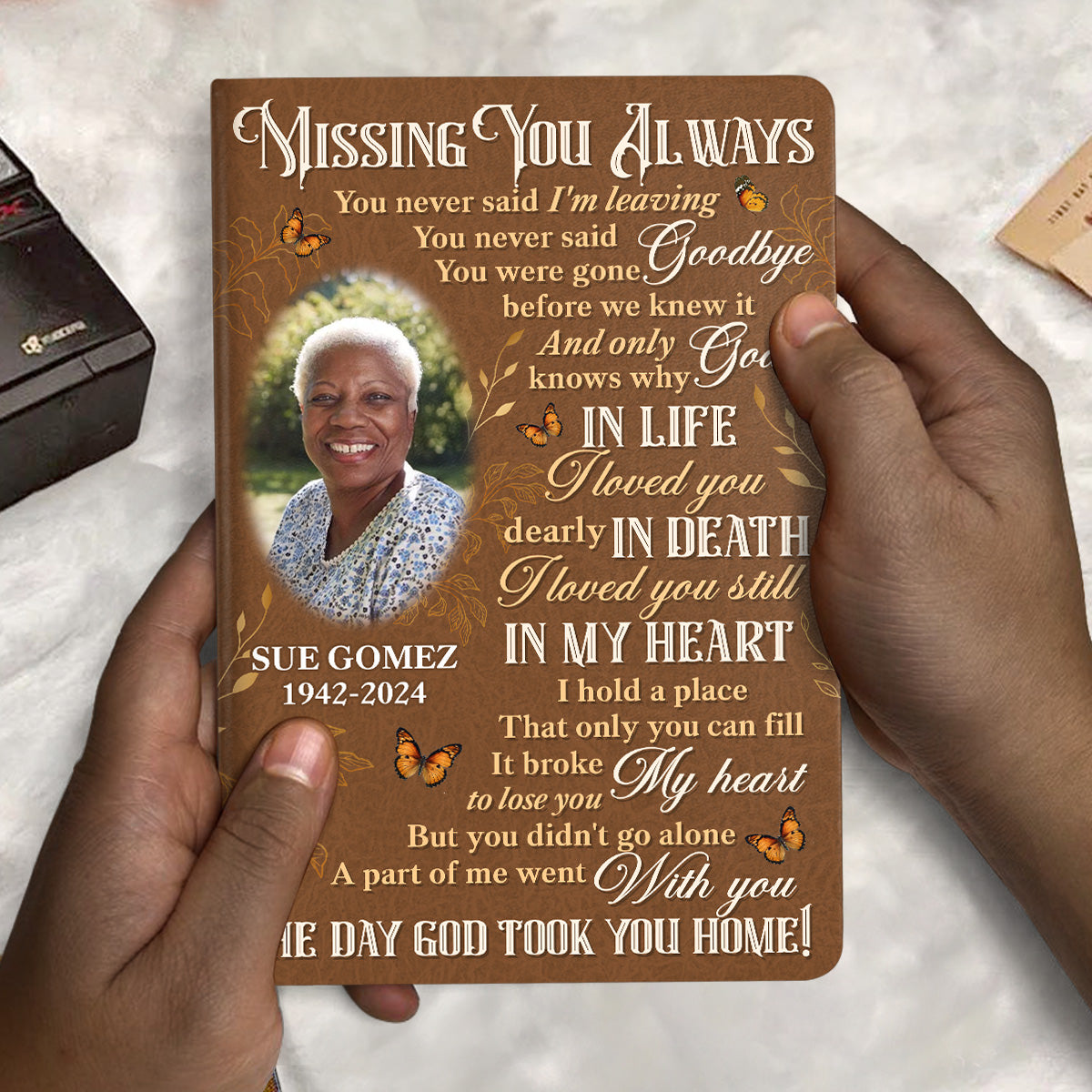 Missing You Always - Personalized Leather Cover Notebook