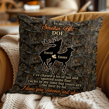 To My Smokin' Hot Doe - Personalized Pillow