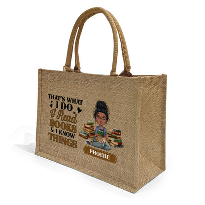 Just A Girl Who Loves Books - Personalized Jute Tote Bag