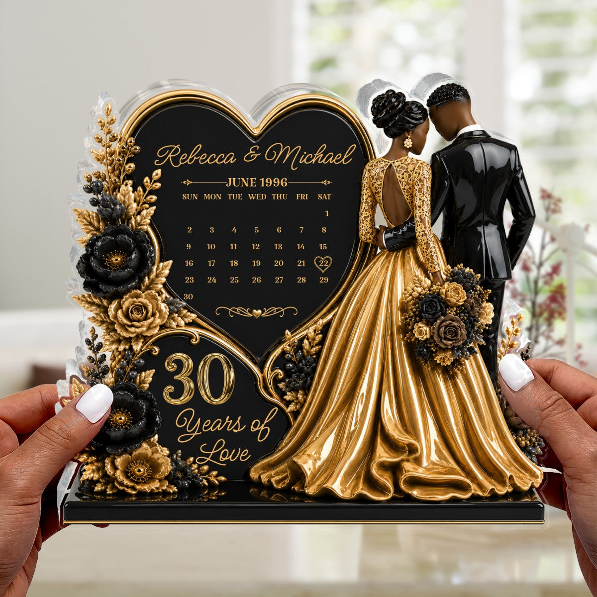 Wedding Couple Romantic Anniversary Gift - Personalized Custom Shaped Acrylic Plaque