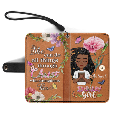 She Can Do All Things Through Christ Who Strengthens Her - Personalized Wallet Case SBWACLHA1289M