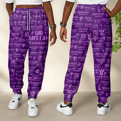 God Says I Am - Personalized Sweatpants