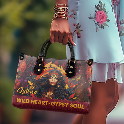 Wild Heart Gipsy Soul - Personalized Leather Hand Bag STB88