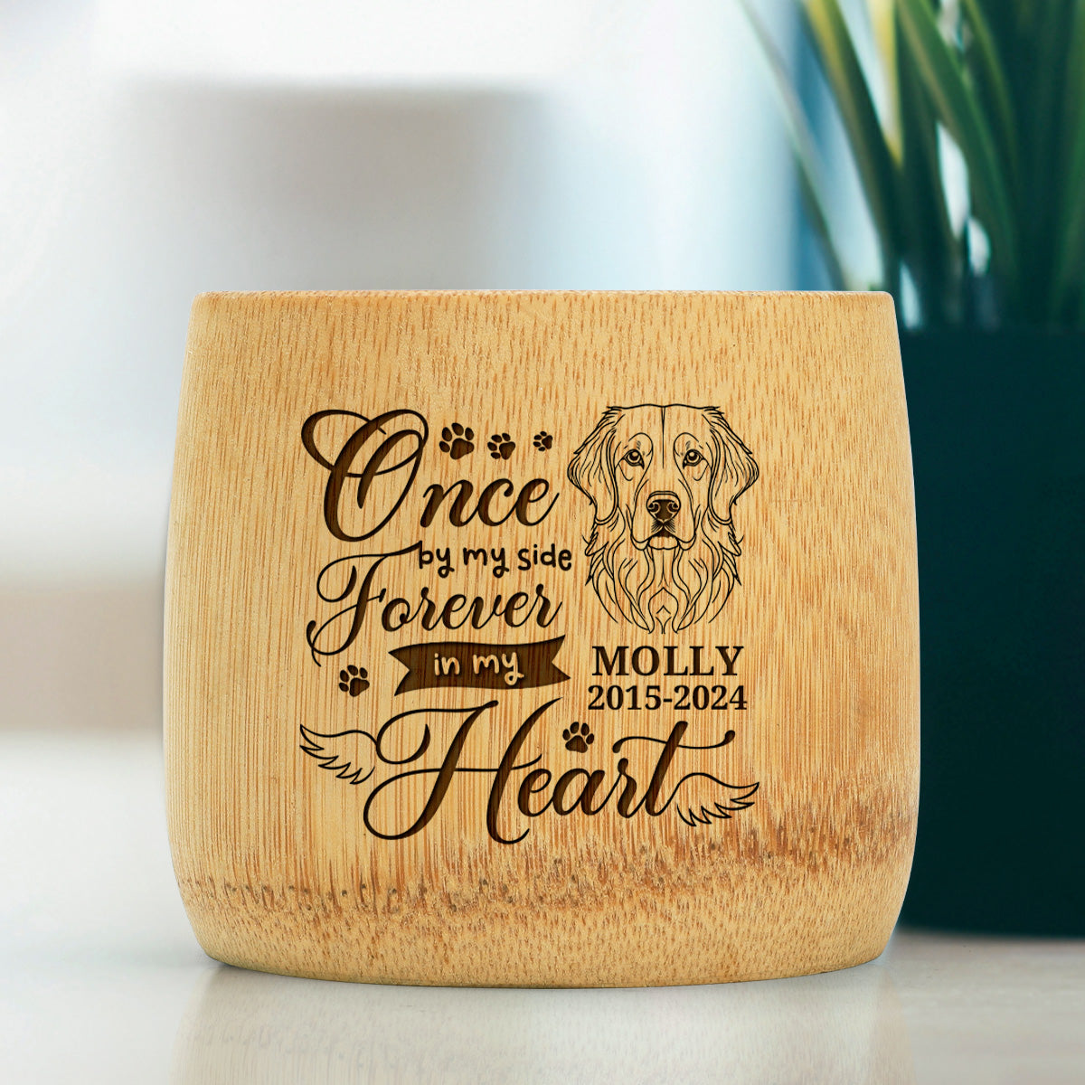 Once By My Side Forever In My Heart - Personalized Bamboo Cup