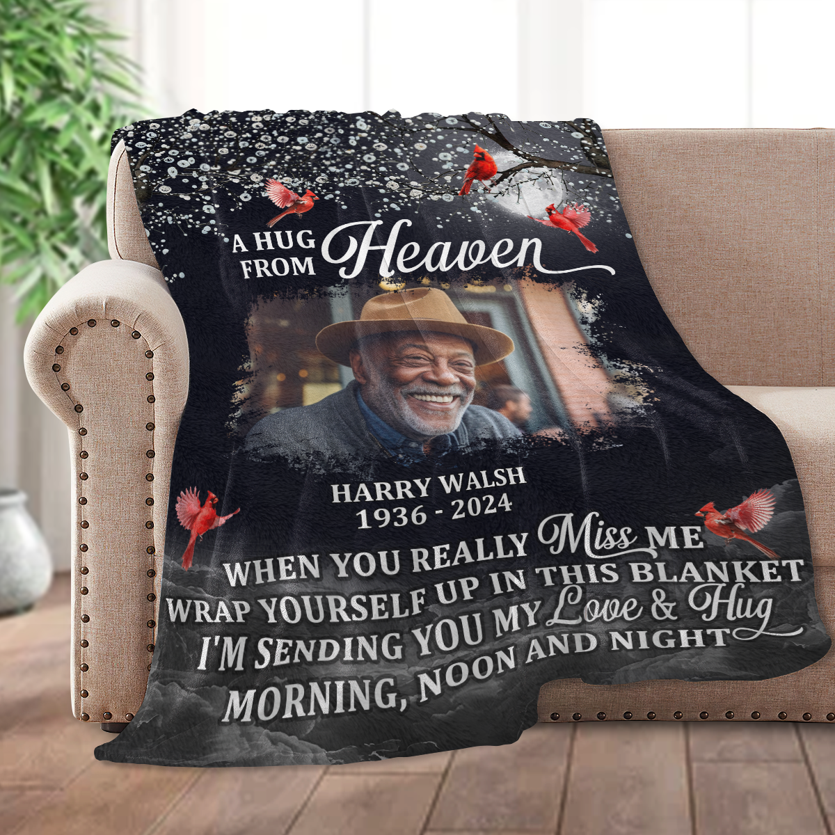 A Hug From Heaven - Personalized Fleece Blanket