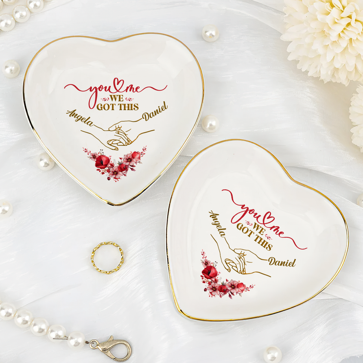 You And Me We Got This - Personalized Heart Shaped Jewelry Dish