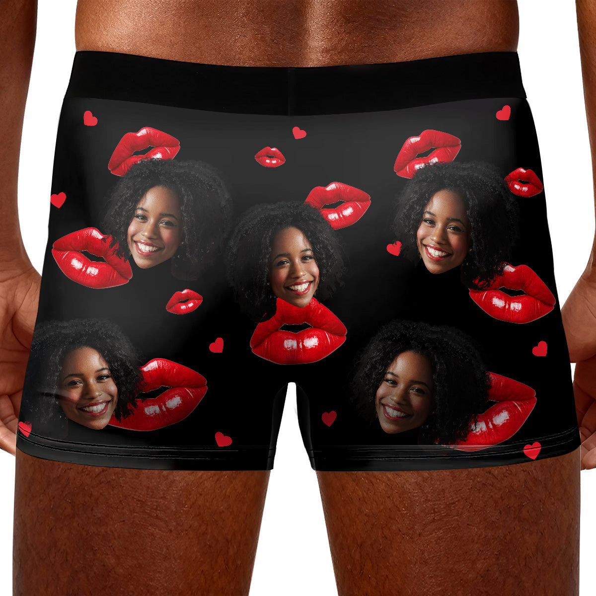 Kiss Lip Property of Wife - Personalized Men's Boxer Briefs