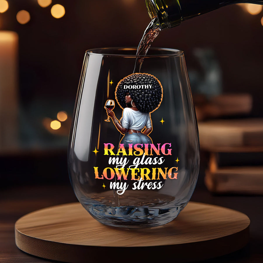 Three personalized Queen glasses for August, September and October