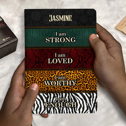 I Am Worthy - Personalized Leather Cover Notebook