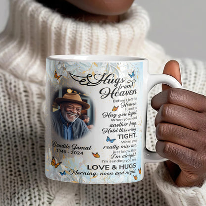 Hugs From Heaven - Personalized White Ceramic Mug