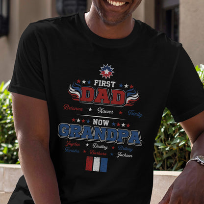 First Dad Now Grandpa Juneteenth Celebration - Personalized 2D Unisex T-shirt