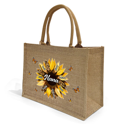 Blessed To Be Called Grandma - Personalized Jute Tote Bag
