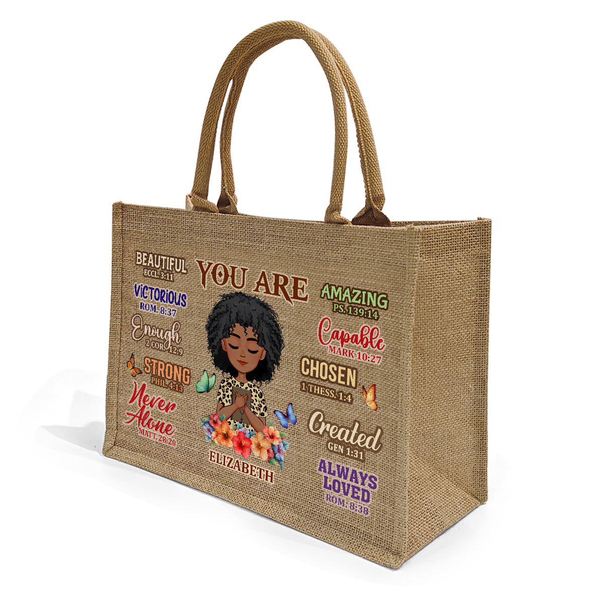 You Are - Personalized Jute Tote Bag